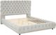 Crown Mark Flory Dove Gray Queen Upholstered Panel Bed-2