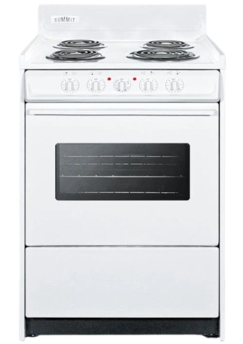 Summit® 24" White Freestanding Electric Range-0