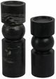Sagebrook Home Himalayan 2-Piece Black Candle Holder Set-2