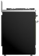 Ilve® Majestic III 30" Glossy Black Pro Style Dual Fuel Liquid Propane Range with 5 Black Brass Burners and Chrome Trim-4