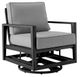 Armen Living Cayman 3-Piece Black/Dark Gray Aluminum/Fabric Outdoor Conversation Set-1