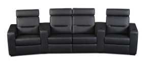 Salamander Designs® TC3 AV Basics Black Wedge Four-Seat Power Reclining Theater Seating-1