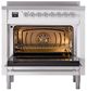 Ilve® Nostalgie II Noblesse 36'' White Pro Style Induction Range with Chrome Trim-2