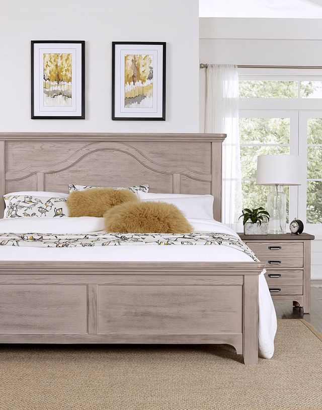 Vaughan-Bassett Bungalow Dover Grey Queen Mantel Bed-2