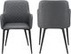 Moe's Home Collection Cantata 2-Piece Slate Vegan Leather Dining Arm Chair Set-4