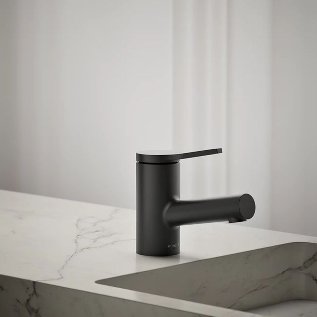 KOHLER® Elate® Matte Black Single-Handle Bathroom Sink Faucet-3