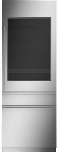 front view of the Monogram® 30 in. 14.6 Cu. Ft. Integrated Glass-Door Counter Depth Column Refrigerator