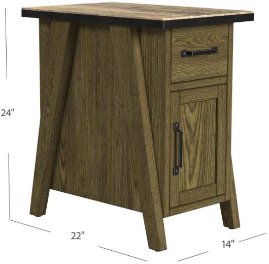 Null Furniture Oak Park Natural Oak Chairside Cabinet-3
