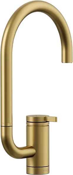 KOHLER® Components® Vibrant Brushed Moderne Brass Single-Handle Bar Sink Faucet with 2-Function Extended-Reach Spout-0