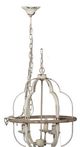 A & B Home Distressed White Iron 3-Light Chandelier-1