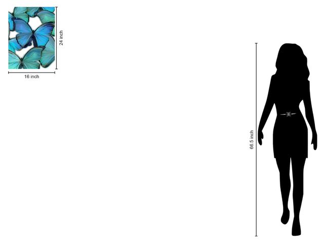 Classy Living Azure & Verdant Butterfly Dance Canvas Wall Art-1