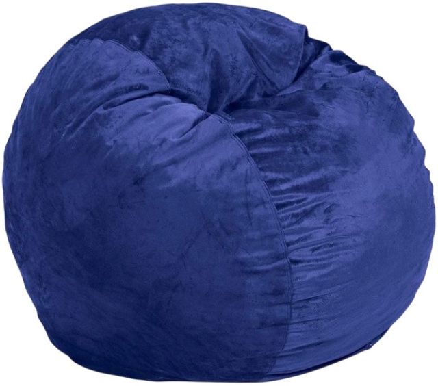 CordaRoy's® Original Navy Plush Fur Queen Bean Bag Chair-0