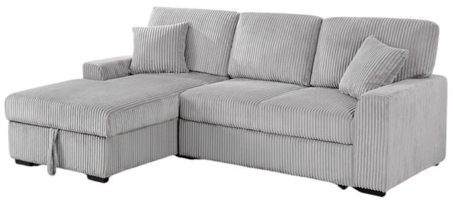 Milton Greens Stars 2-Piece Light Gray Left Hand Facing Pull Out Bed Sectional and Storage Chaise-2
