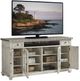Lexington Home Oyster Bay Shadow Valley Burnished Stainless Steel Media Console with White Base-3