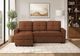 Monarch Specialties Inc. Lumos-44 Rust Sleeper Sofa Storage Lounger and Reversible Chaise-1