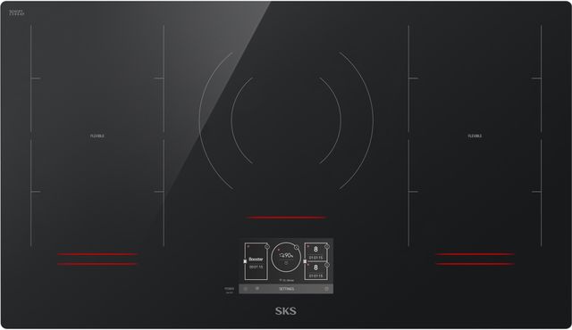 SKS 36" Black Glass Induction Cooktop with Flex Cooking Zones-2