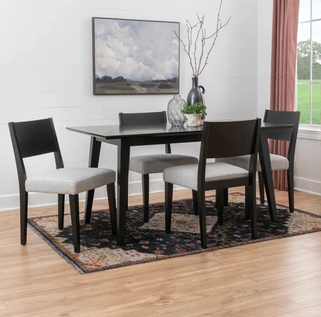 Powell® Cosgrove 5-Piece Black/Light Gray Upholstered Dining Set-1