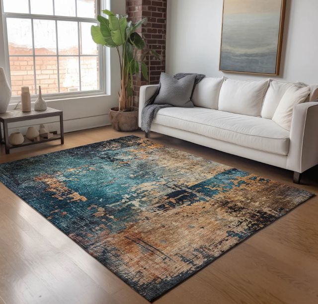 Dalyn™ Rug Company Nouveau NV14 Teal 5'x8' Area Rug-4