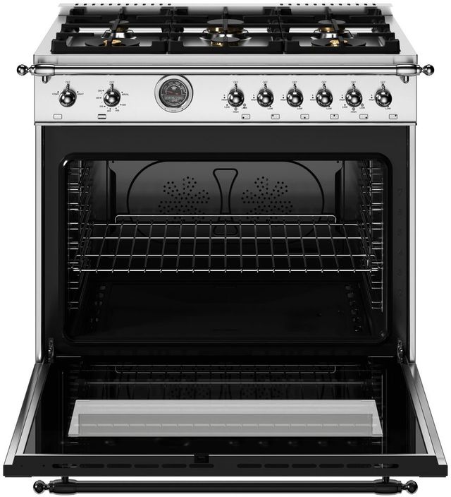 Bertazzoni Heritage Series 36" Fingerprint Resistant Stainless Steel Pro Style Gas Range-1