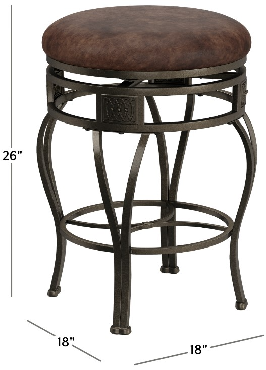 HH2 Home Montello Old Steel Backless Swivel Counter Stool
