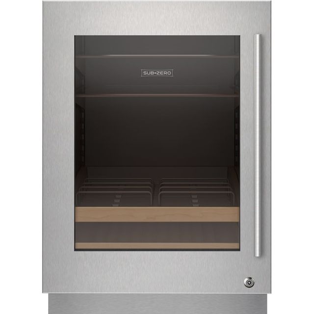 Sub-Zero® Designer Stainless Steel Left Hinge Undercounter Wine Cooler Glass Door Panel Kit with Lock-0