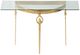 A & B Home Glass Top Retangular  Corner Table with Golden Legs-0