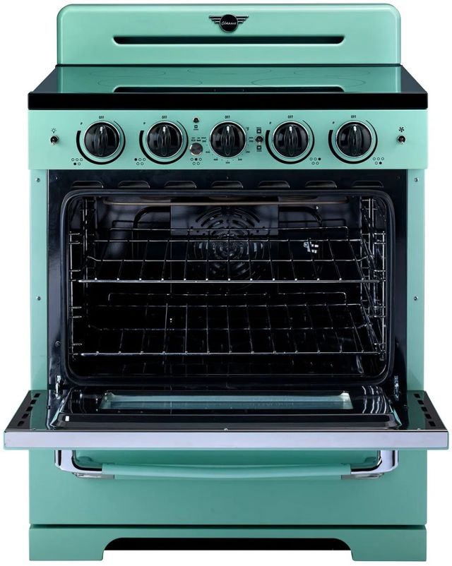 Unique® Appliances Classic Retro 30" Ocean Mist Turquoise Slide In Induction Range-1