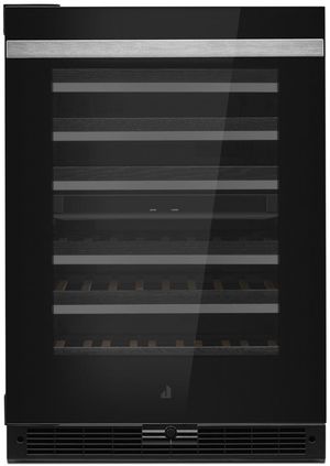 Front view of the JennAir® NOIR™ 24" Black Under the Counter Wine Cooler