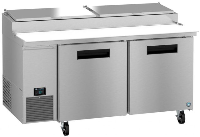 Hoshizaki 67" 19.29 Cu. Ft. Stainless Steel wo Section Pizza Prep Table Refrigerator-1