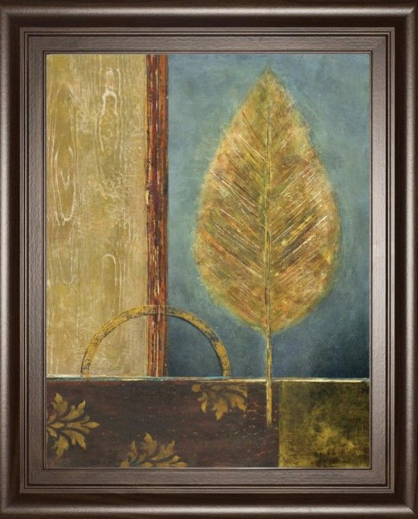 Classy Art Azure Leaf by Viola Lee Framed Print Wall Art-1