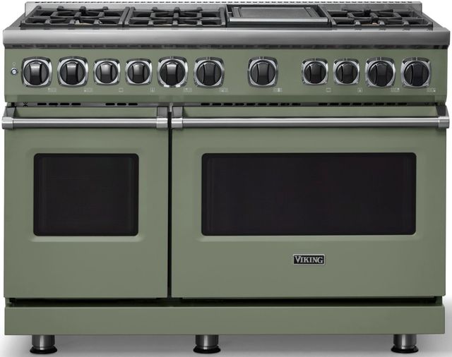 Viking® 7 Series 48'' Eucalyptus Pro Style Dual Fuel Range with Griddle-0