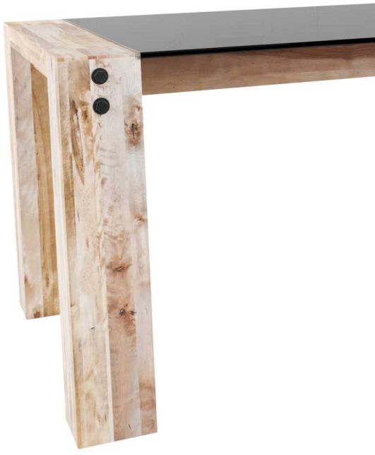 Canadel Customizable Loft Glass Top Rectangular Table with Natural Washed Base-1