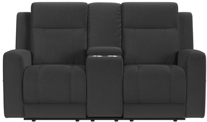 Coaster® Brentwood Dark Charcoal Manual Reclining Loveseat M H