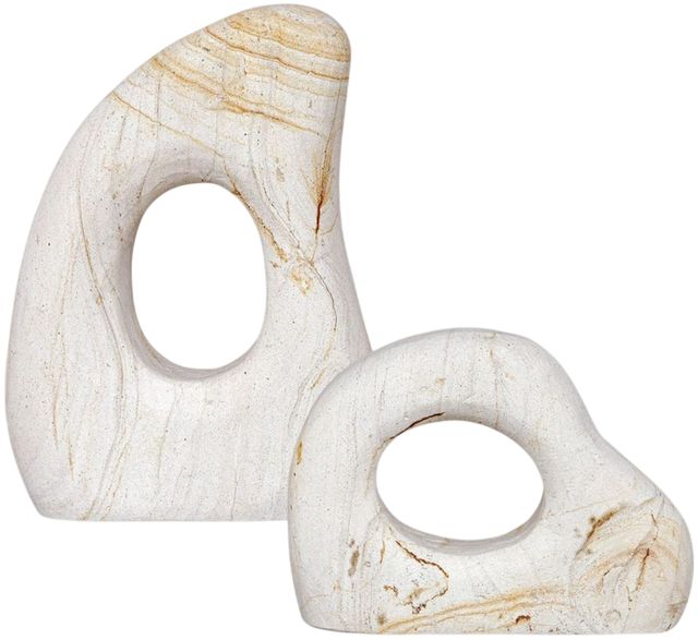 Uttermost® Stone Flow 2-Piece Natural Indoor-Outdoor Sculpture Set-0