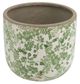 A & B Home Green/White Round Ceramic Planter-0