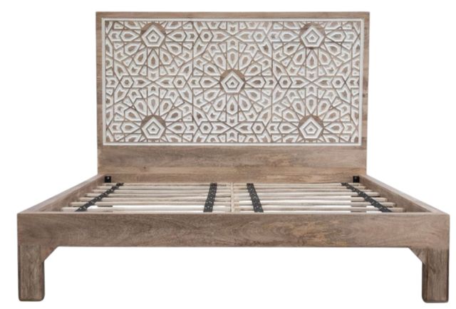 Home Trends & Design Tangiers Natural White Queen Panel Bed-1