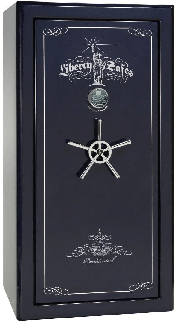 Liberty Safe Presidential Blue Gloss 25 Electronic Lock Gun Safe-0