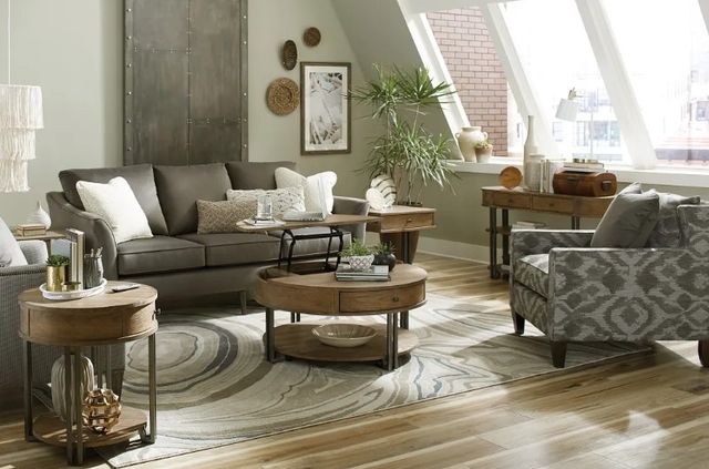 Hammary® Saddletree-Hamilton Brown Round Lift Top Coffee Table-1