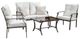 Furniture of America® Arezzo 4-Piece Beige/Black Fabric/Metal Outdoor Dining Set -0