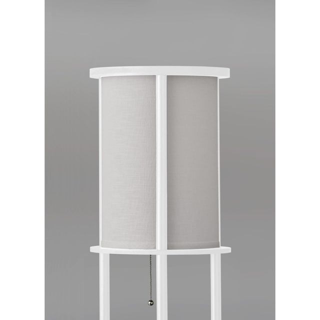 Adesso® Stewart White Round Shelf Floor Lamp-1