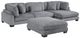 Homelegance® Traverse 4-Piece Gray Modular Sectional with Reversible Chaise and Ottoman-0