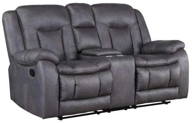 New Classic® Home Furnishings Morello Gray Dual Manual Reclining Loveseat-0