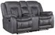 New Classic® Home Furnishings Morello Gray Dual Manual Reclining Loveseat-0
