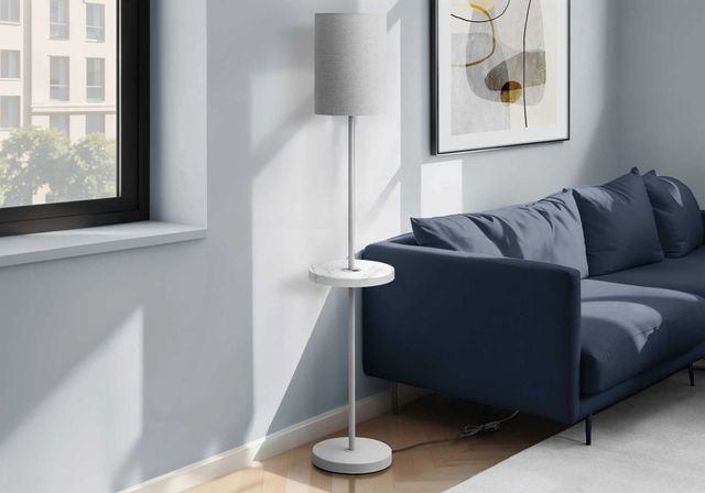 Monarch Specialties Inc. Silver Metal Floor Lamp -2