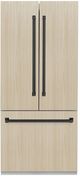 ZLINE Autograph Edition 36" 19.6 Cu. Ft. Panel Ready Built-In French Door Refrigerator with Matte Black Accents-0