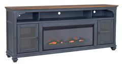 Legends Home Americana Corduroy Blue 86" Fireplace TV Stand