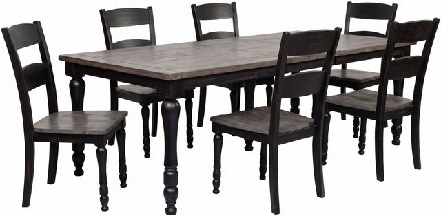 Jofran Inc. Madison County 7-Piece Vintage Black Dining Table Set-0