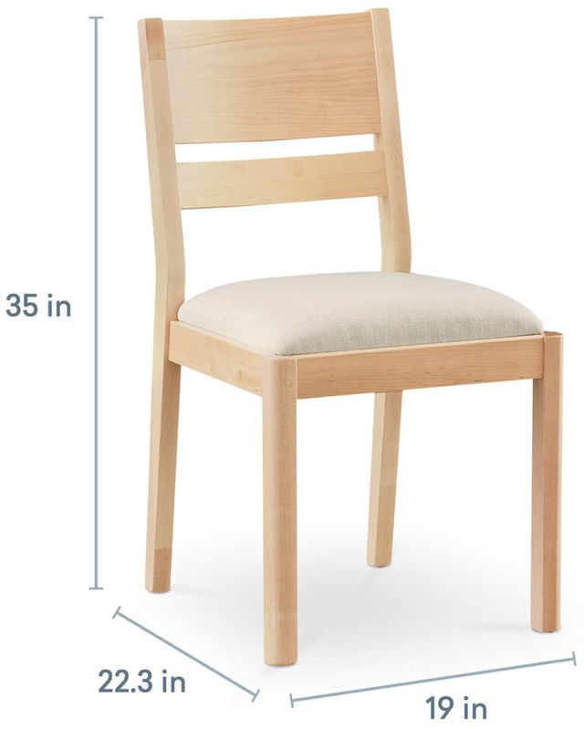 Bassett® Furniture Origins Spence Natural Dining Chair with Thrillist Linen Upholstered Seat-2