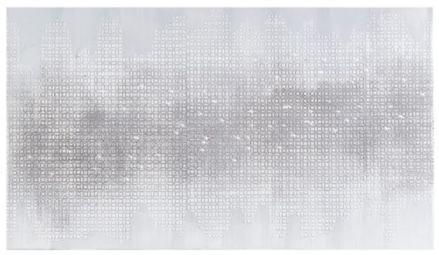 Olliix by Madison Park Silver Trellis Silver Heavy Textured Canvas with Glitter Embellishment-0