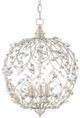Currey & Company Crystal Bud Silver Granello Orb Chandelier-0